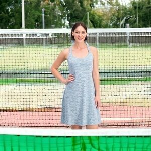 MPG Mondetta Sport Tennis Dress Mint Green Moisture Wicking Women L Built Bra VG